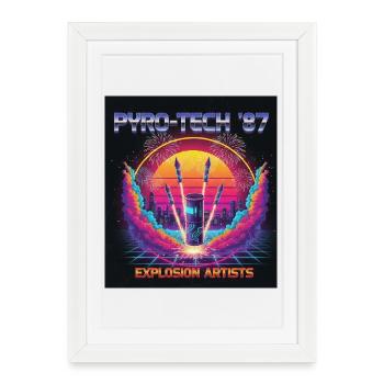 Cyber Pyro - Affiche encadrée (27 × 37 cm) - blanc - Devant
