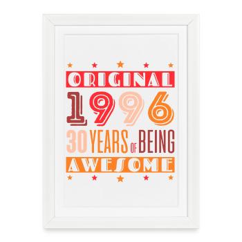 Original 1996: 30 Years of being awesome - Framed poster (27 × 37 cm) - white - Front