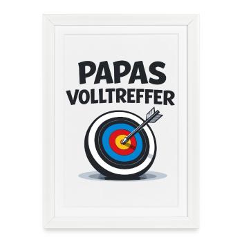 Cadeau de fléchettes pour bébé en Bull’s Eye de papa - Affiche encadrée (27 × 37 cm) - blanc - Devant