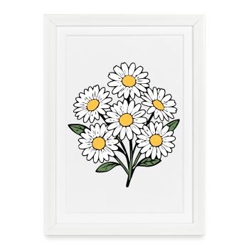 Flower White White Flower Flowers White White Flowers - Framed poster (27 × 37 cm) - white - Front