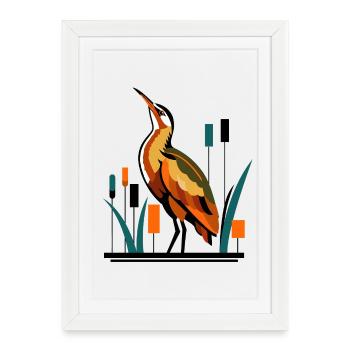 Butor - Affiche encadrée (27 × 37 cm) - blanc - Devant