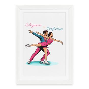 Eleganz auf dem Eis, Eiskunstlauf - Framed poster (27 × 37 cm) - white - Front