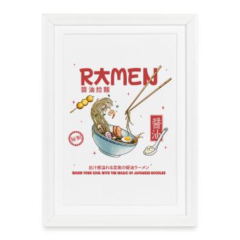 Ramen  - Affiche encadrée (27 × 37 cm) - blanc - Devant
