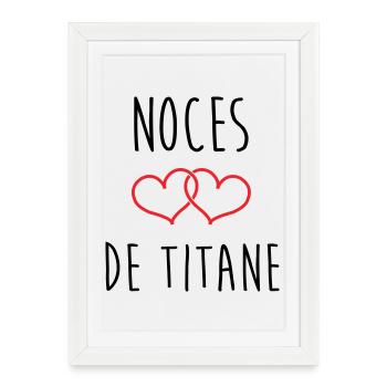 Noces de Titane 72 ans de mariage - Affiche encadrée (27 × 37 cm) - blanc - Devant