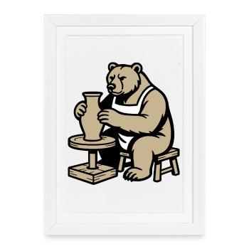 Steady Hands Grizzly — Master of Ceramics - Framed poster (27 × 37 cm) - white - Front