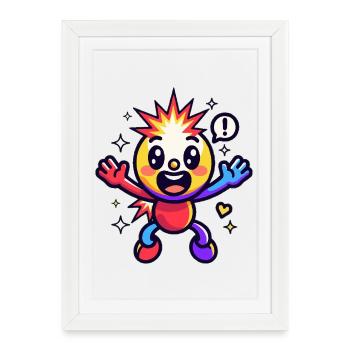 Peluchette étoile colorée - Affiche encadrée (27 × 37 cm) - blanc - Devant