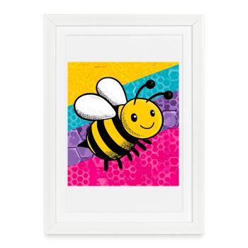 abeille - Affiche encadrée (27 × 37 cm) - blanc - Devant