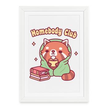 Club des pandas rouges mignons et familiers - Affiche encadrée (27 × 37 cm) - blanc - Devant