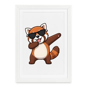 Tamponnement du Panda Rouge - Affiche encadrée (27 × 37 cm) - blanc - Devant