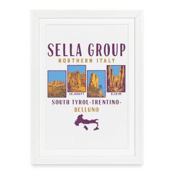 Sella Group- Dolomites- Northern Italy  - Affiche encadrée (27 × 37 cm) - blanc - Devant