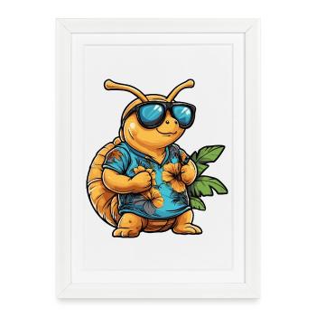 Vacances de la bande dessinée Snail - Affiche encadrée (27 × 37 cm) - blanc - Devant