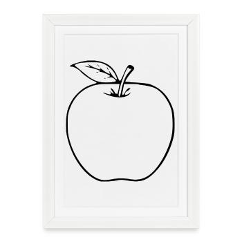 Apple Minimalist Gift - Framed poster (27 × 37 cm) - white - Front