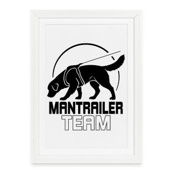 Golden Retriever Mantrailer Team Chiens de sport - Affiche encadrée (27 × 37 cm) - blanc - Devant