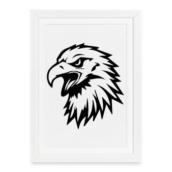 Tte_doiseau_lgante_avec_grand - Affiche encadrée (27 × 37 cm) - blanc - Devant