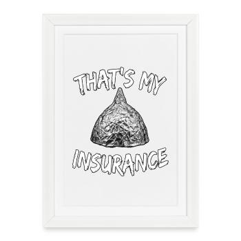Assurance gratuite - Affiche encadrée (27 × 37 cm) - blanc - Devant