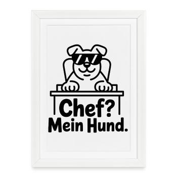 Kochhund Chef? Mein Hund. - Framed poster (27 × 37 cm) - white - Front