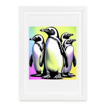 Pingouins Pingouins - Affiche encadrée (27 × 37 cm) - blanc - Devant
