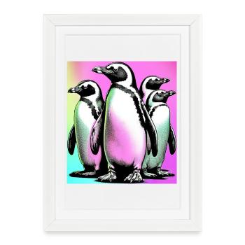 Pingouins Pingouins - Affiche encadrée (27 × 37 cm) - blanc - Devant