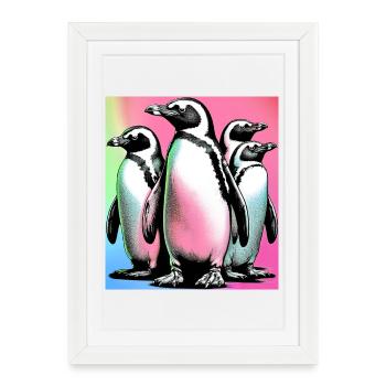 Pingouins Pingouins - Affiche encadrée (27 × 37 cm) - blanc - Devant