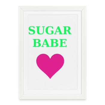 Sugar Babe Heart Neon - Framed poster (27 × 37 cm) - white - Front