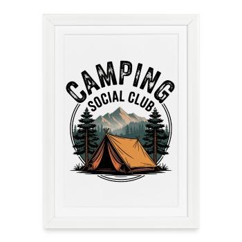Camping Social Club Montagne - Framed poster (27 × 37 cm) - white - Front