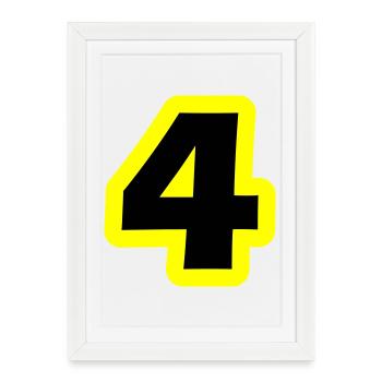 4 Number symbol - Framed poster (27 × 37 cm) - white - Front