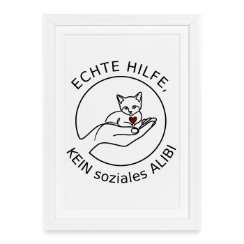 Echte Hilfe - Gerahmtes Poster (27 × 37 cm) - Weiß - Vorne