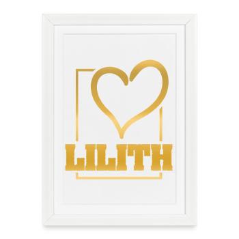 Nom de fille Lilith - Affiche encadrée (27 × 37 cm) - blanc - Devant