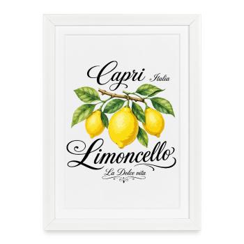 Capri Limoncello Vintage Citron - Affiche encadrée (27 × 37 cm) - blanc - Devant