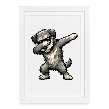 Nettoyage du lévrier irlandais - Affiche encadrée (27 × 37 cm) - blanc - Devant