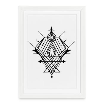 mystisches Ornament - Gerahmtes Poster (27 × 37 cm) - Weiß - Vorne