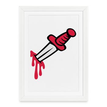 Couteau en vous sauvegardez - Affiche encadrée (27 × 37 cm) - blanc - Devant