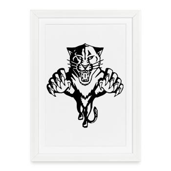 Panther, Tiger, Lion, Leopard - Framed poster (27 × 37 cm) - white - Front