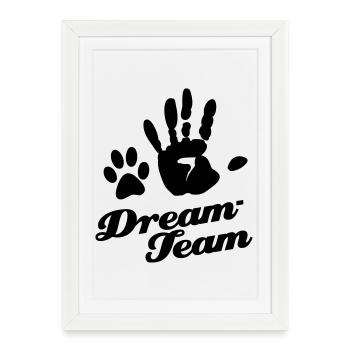 Dream Team Animal Lovers Paw - Affiche encadrée (27 × 37 cm) - blanc - Devant