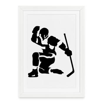 hockey goal - Framed poster (27 × 37 cm) - white - Front