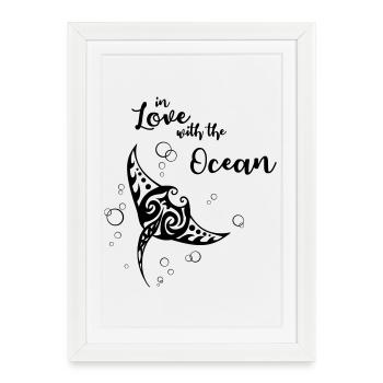 In Love with the Ocean - Framed poster (27 × 37 cm) - white - Front