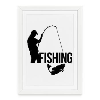 fishing - Framed poster (27 × 37 cm) - white - Front