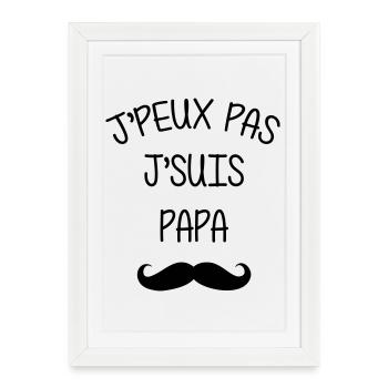 Papa Fête des Pères Bébé Naissance Amour - Affiche encadrée (27 × 37 cm) - blanc - Devant