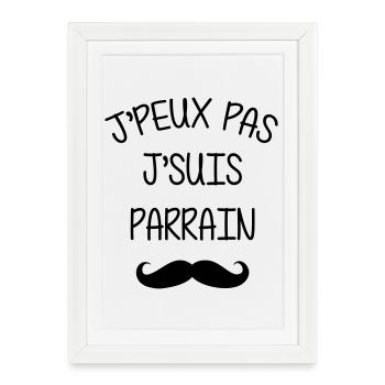 Parrain / Oncle / Tonton / Famille / Filleul - Affiche encadrée (27 × 37 cm) - blanc - Devant