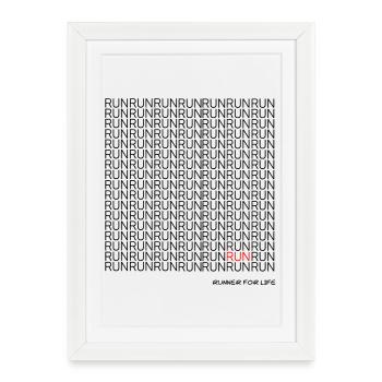 coureur - Affiche encadrée (27 × 37 cm) - blanc - Devant