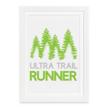 Ultra Trail Runner - Affiche encadrée (27 × 37 cm) - blanc - Devant