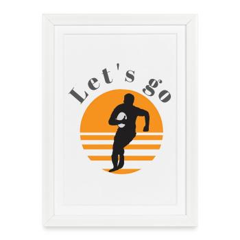 rugby - Framed poster (27 × 37 cm) - white - Front