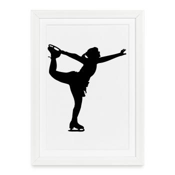 Figure Skating Dancing girl or woman - Framed poster (27 × 37 cm) - white - Front