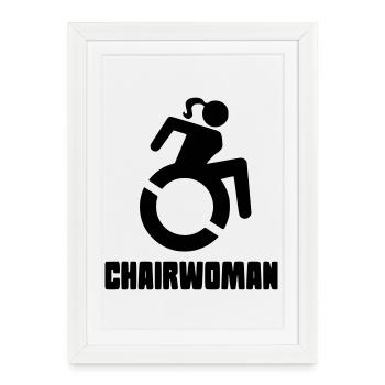 Femme en fauteuil roulant pour les vraies dames roulantes * - Affiche encadrée (27 × 37 cm) - blanc - Devant