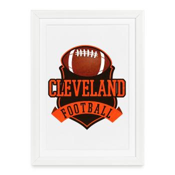 Écusson de football de Cleveland Vintage - Affiche encadrée (27 × 37 cm) - blanc - Devant