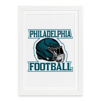 Philadelphia Football Helmet Graphic - Framed poster (27 × 37 cm) - white - Front