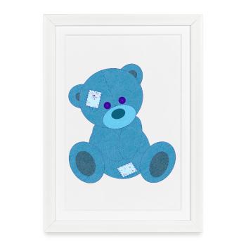 Blue Bear - Framed poster (27 × 37 cm) - white - Front