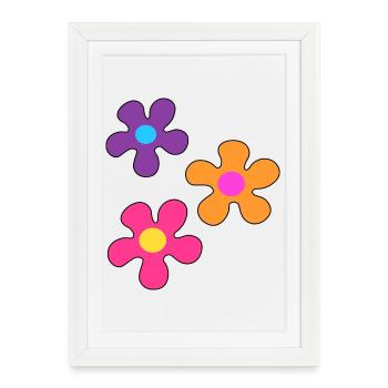 Fleurs hippie - Affiche encadrée (27 × 37 cm) - blanc - Devant