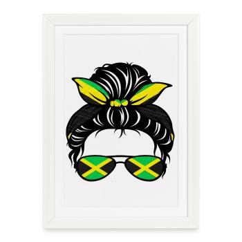 Lunettes de soleil Jamaïque drapeau - Affiche encadrée (27 × 37 cm) - blanc - Devant