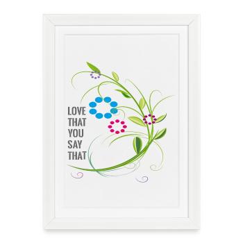 amour vrilles de fleurs d’amour - Affiche encadrée (27 × 37 cm) - blanc - Devant
